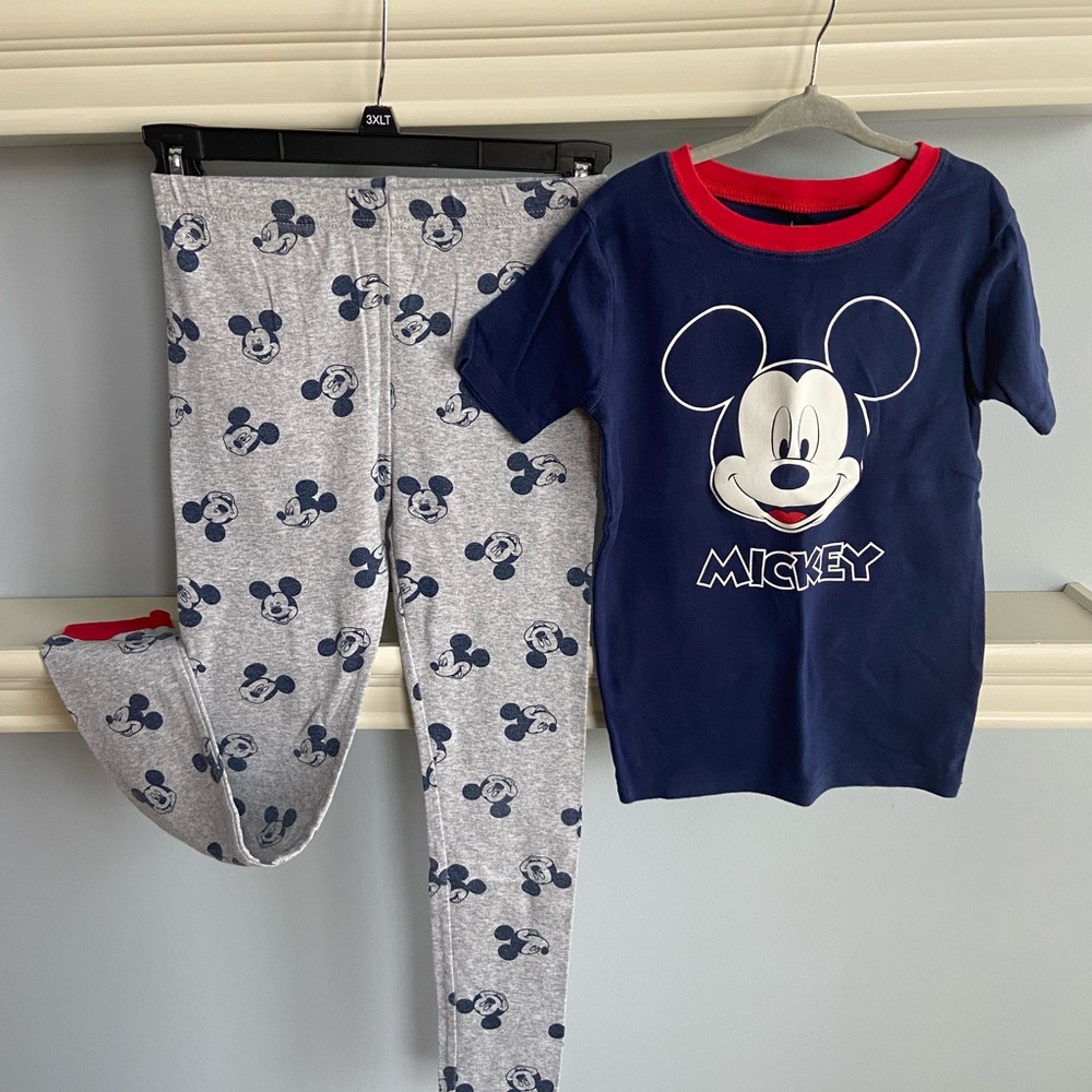 Carter's Blue and Gray Pajama Set with Mickey Mouse Design